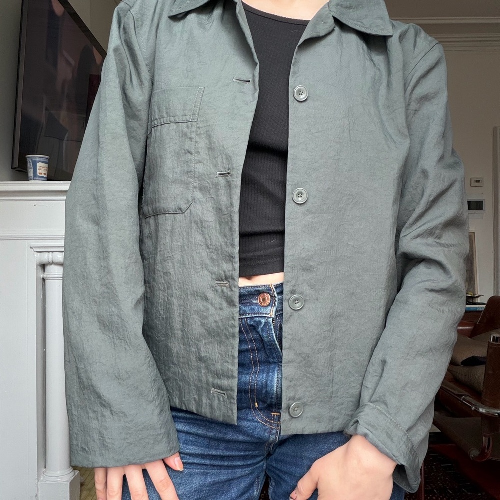 Uniqlo Olive Green Lightweight Shirt Jacket